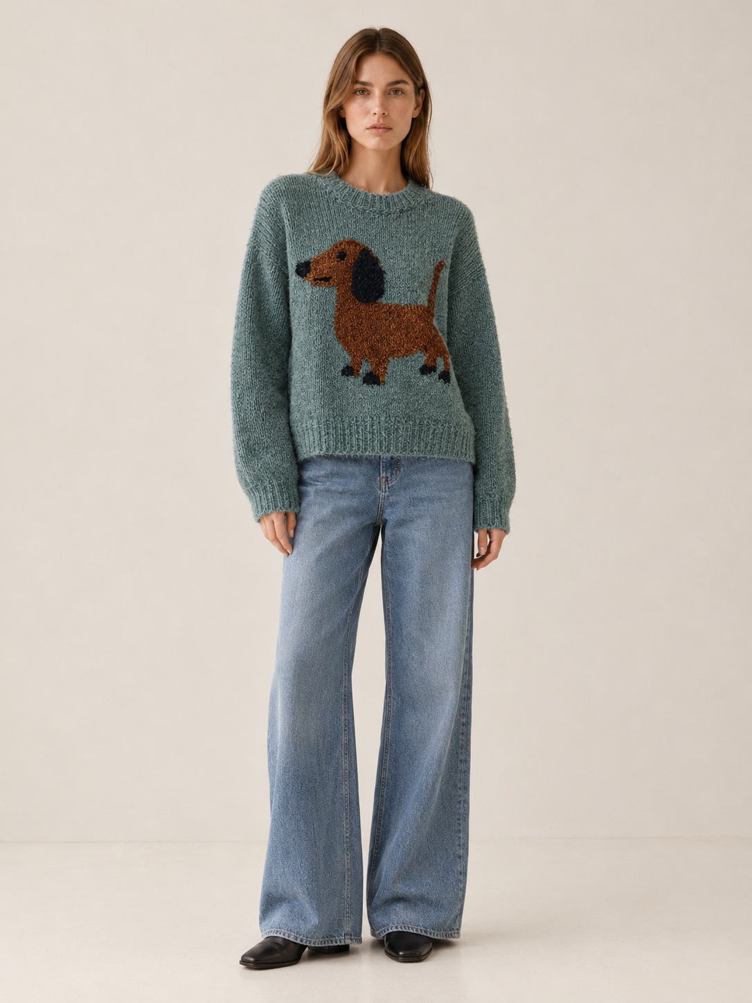 Cordelea | Women's Dachshund Knit Sweater Winter