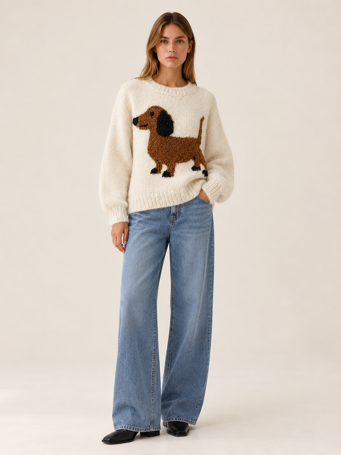 Cordelea | Women's Dachshund Knit Sweater Winter