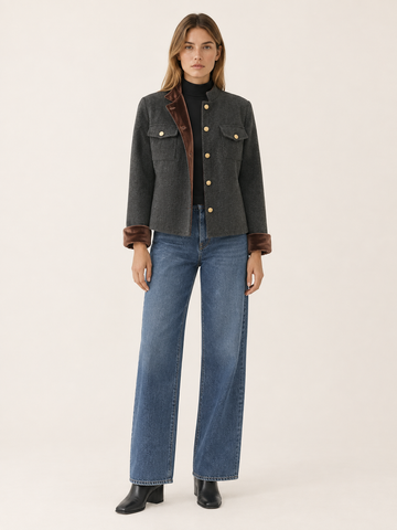 Cressida | Women's Herringbone Cropped Jacket