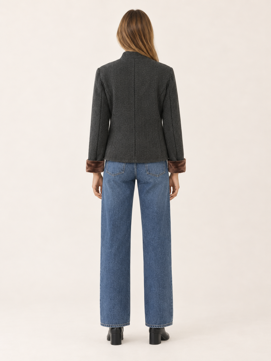 Cressida | Women's Herringbone Cropped Jacket