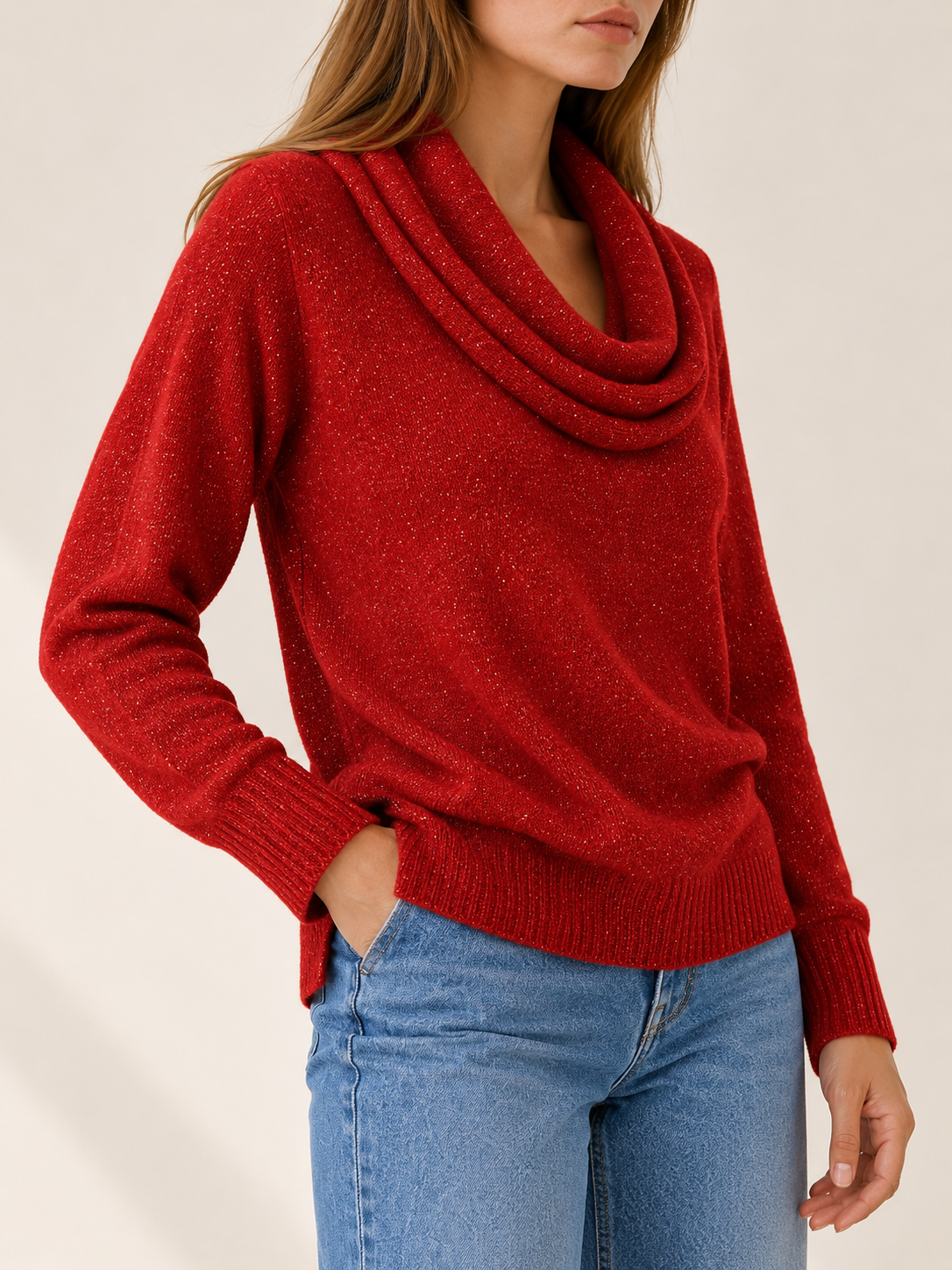 Danna | Women's Cowl Neck Knit Sweater Fall Holiday Party