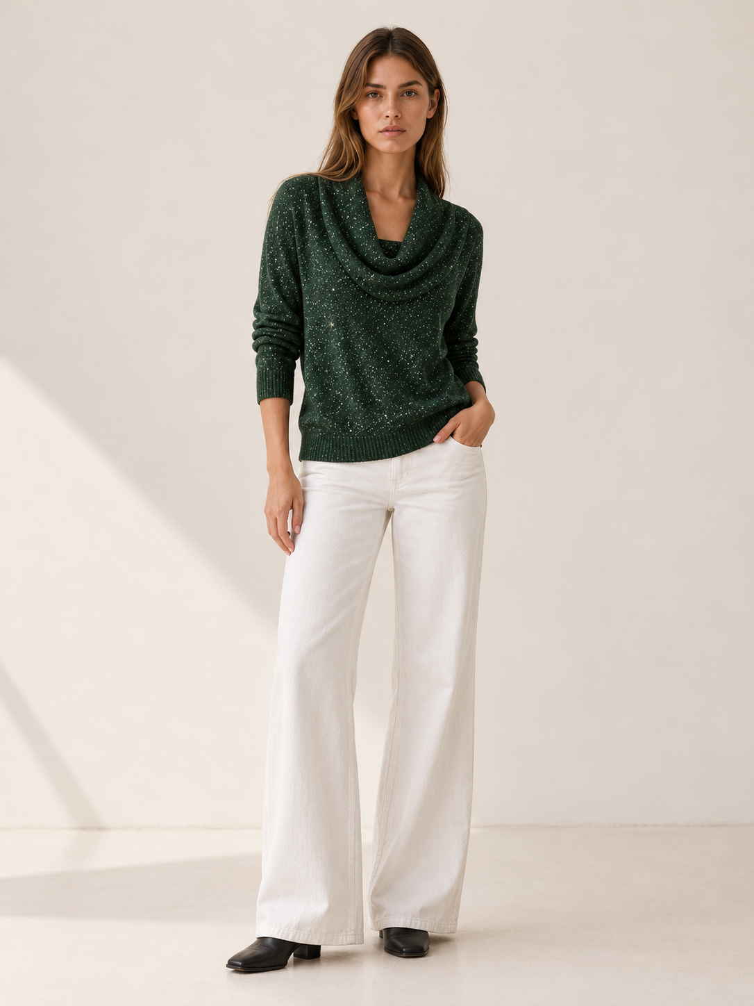 Danna | Women's Cowl Neck Knit Sweater Fall Holiday Party