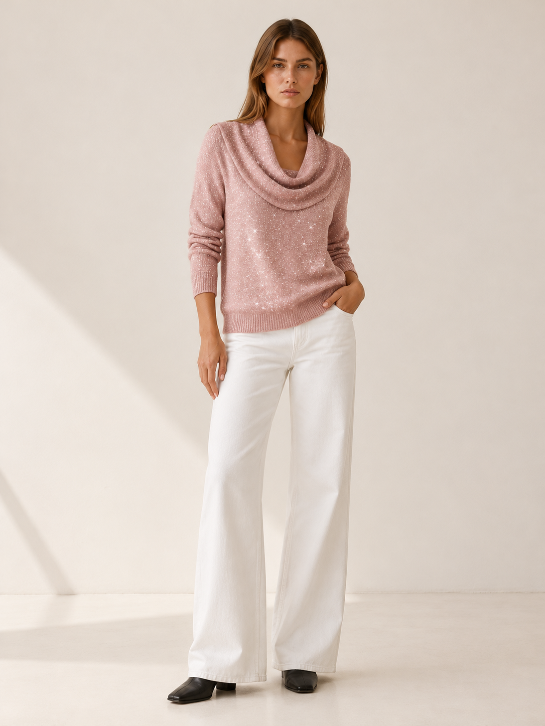 Danna | Women's Cowl Neck Knit Sweater Fall Holiday Party