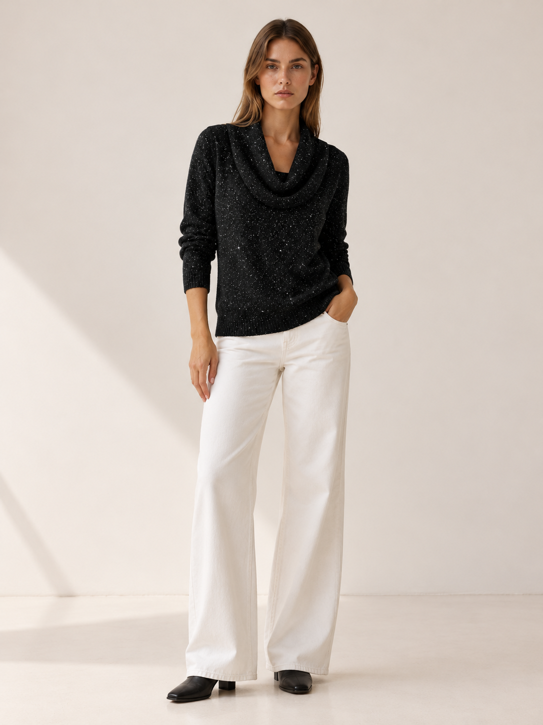 Danna | Women's Cowl Neck Knit Sweater Fall Holiday Party