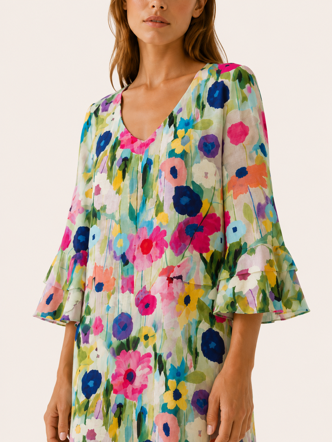Diana | Floral Mini Dress with V Neck