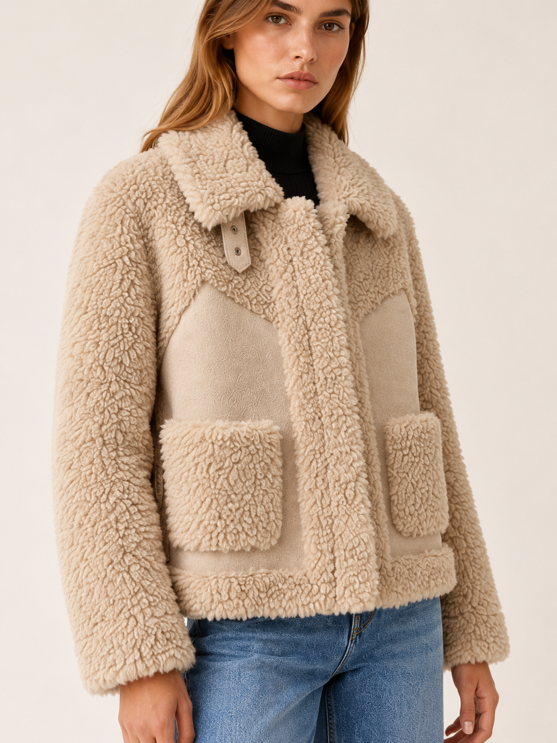 Dorinthea | Women's Collared Sherpa Jacket Winter