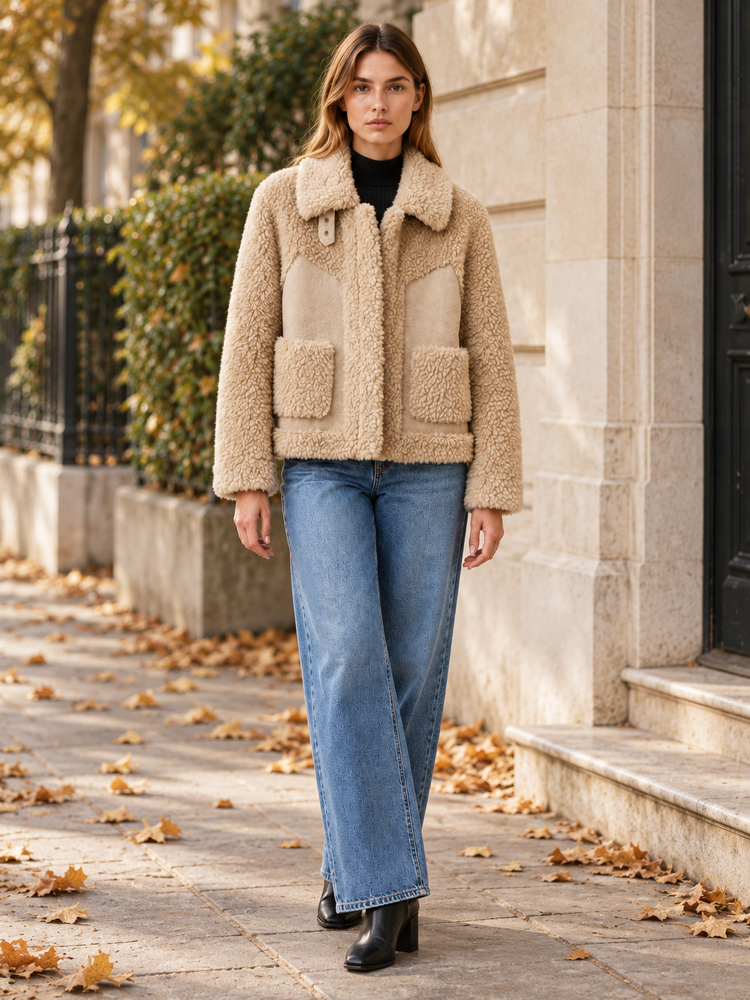 Dorinthea | Women's Collared Sherpa Jacket Winter