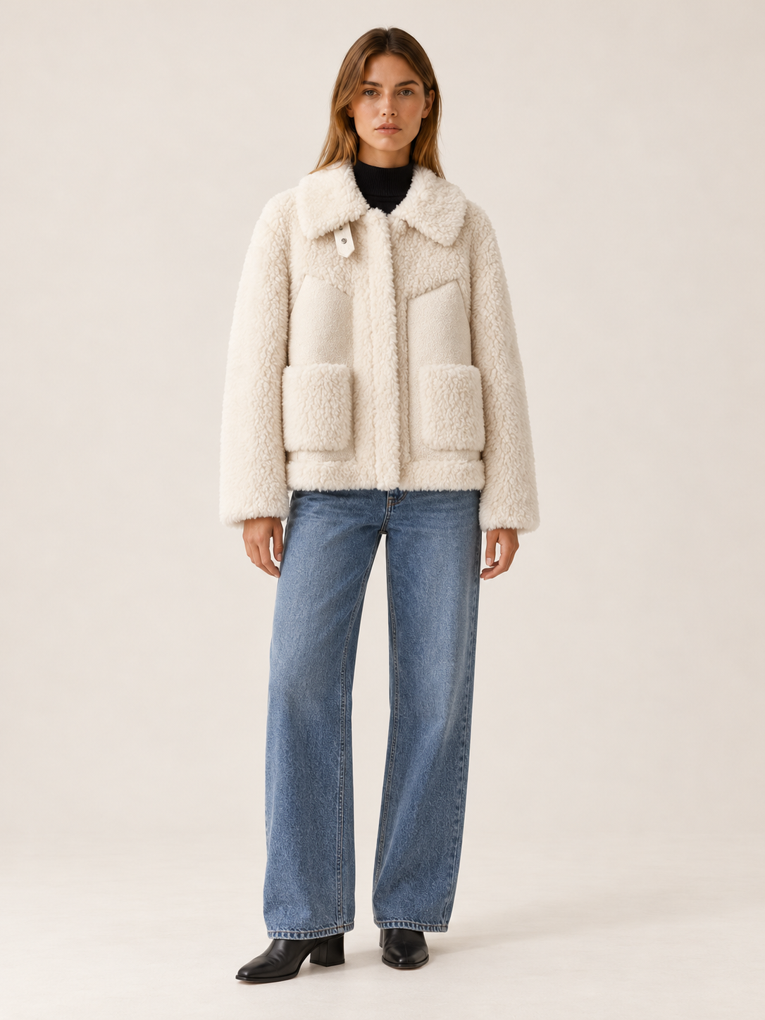 Dorinthea | Women's Collared Sherpa Jacket Winter