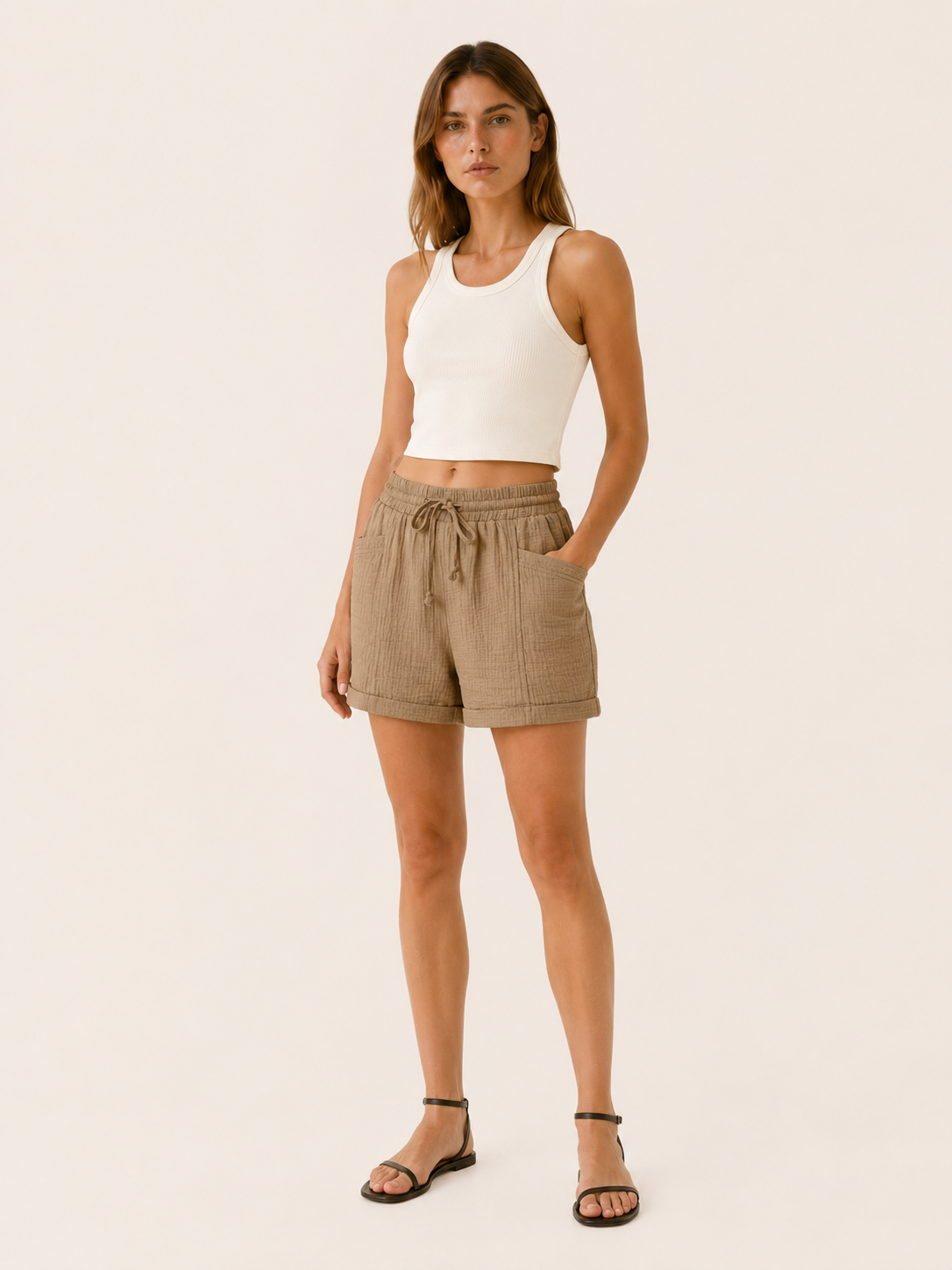 Dulcie | Drawstring Shorts with Front Pockets