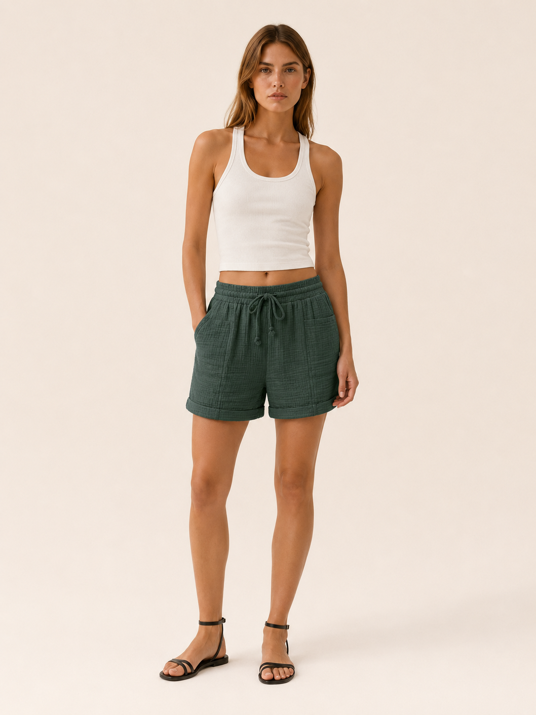 Dulcie | Drawstring Shorts with Front Pockets