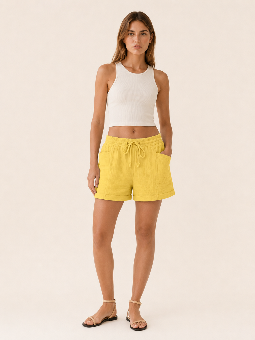 Dulcie | Drawstring Shorts with Front Pockets