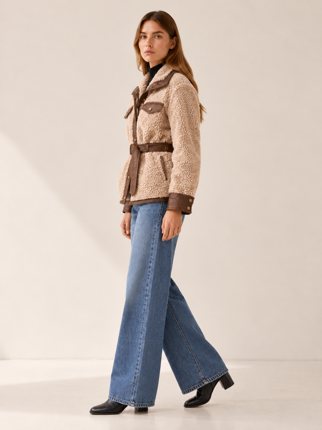 Edwina | Women's Belted Sherpa Jacket Winter
