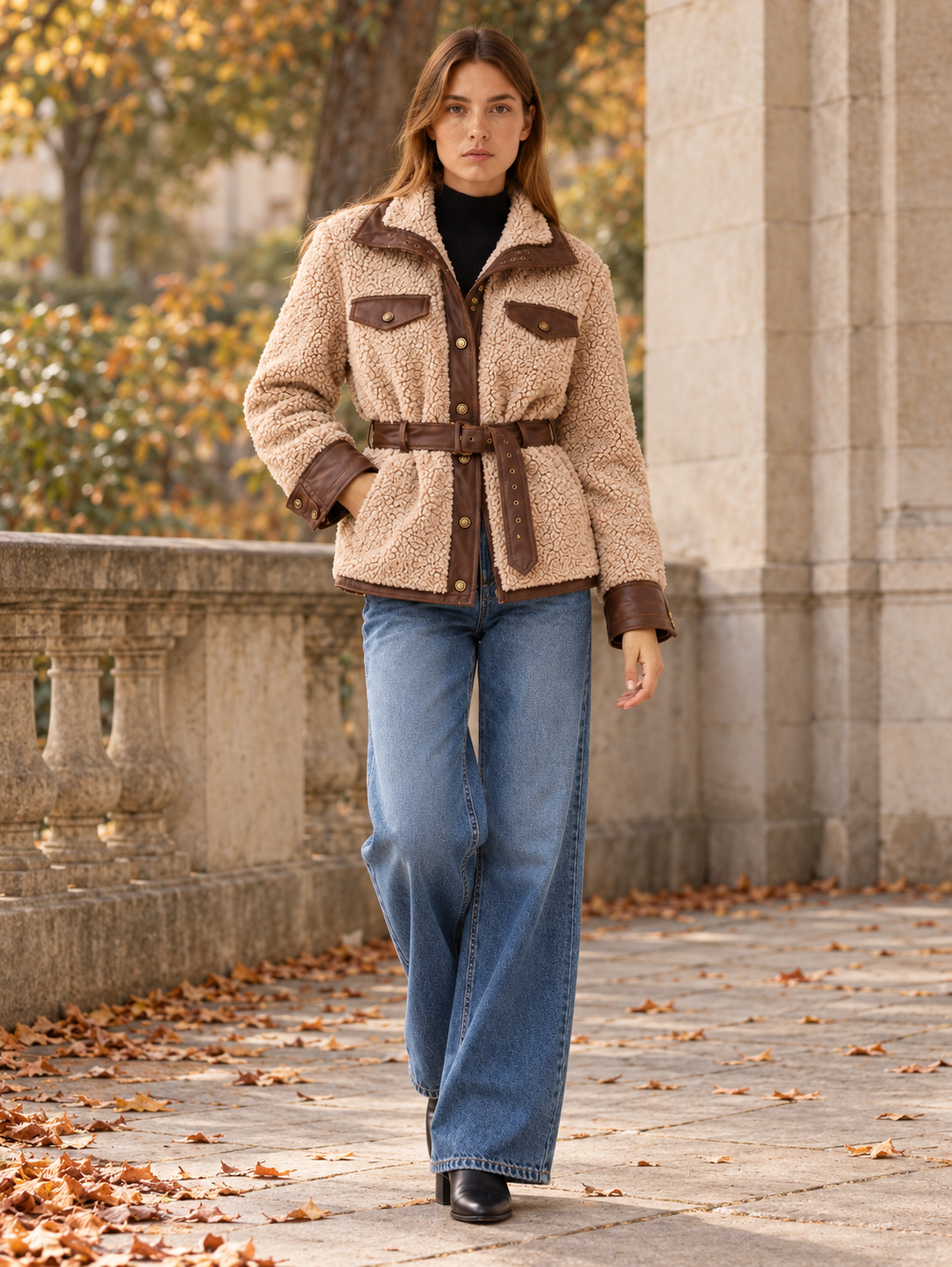 Edwina | Women's Belted Sherpa Jacket Winter