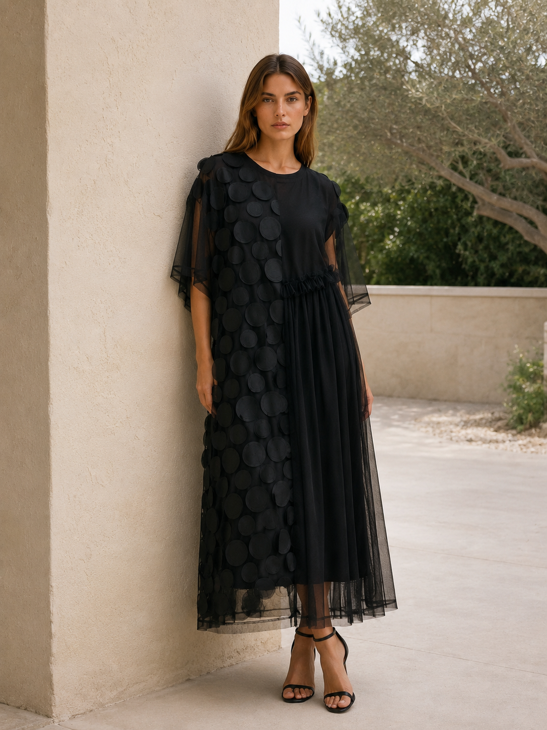 Elfrida | Tulle Party Dress with Asymmetric Overlay
