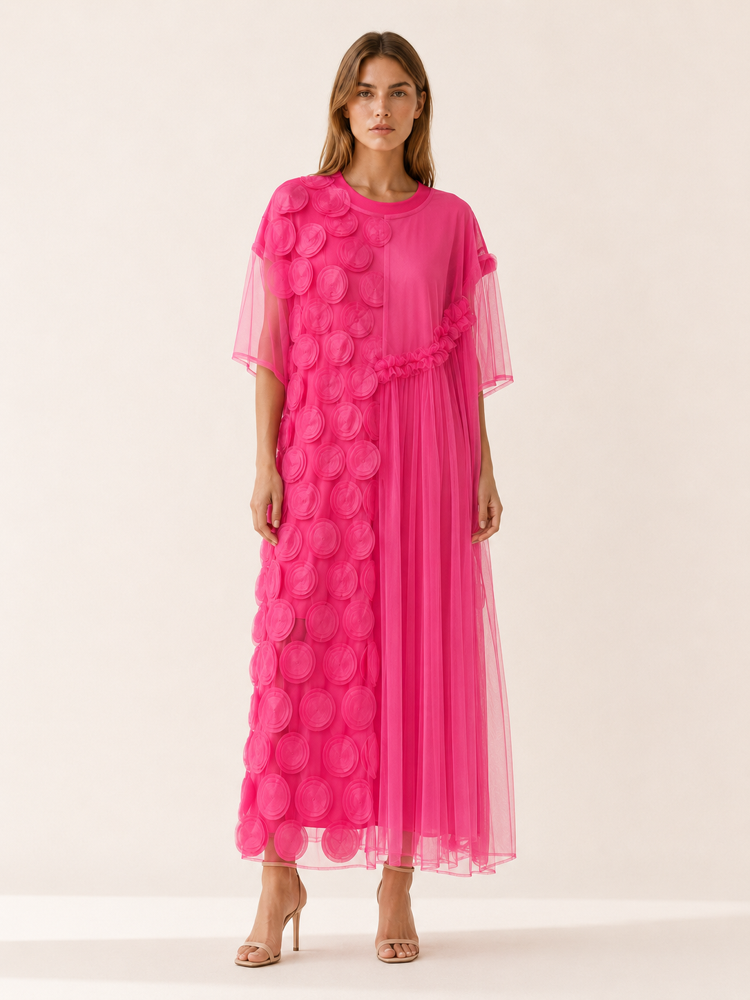Elfrida | Tulle Party Dress with Asymmetric Overlay