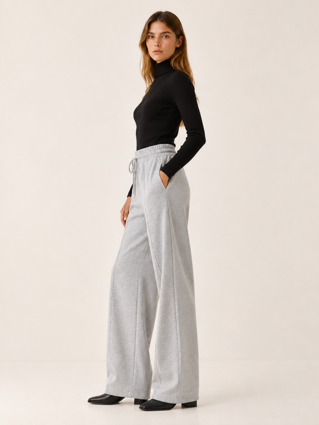 Elliana | Women's Pintuck Drawstring Wide Leg Pants Fall