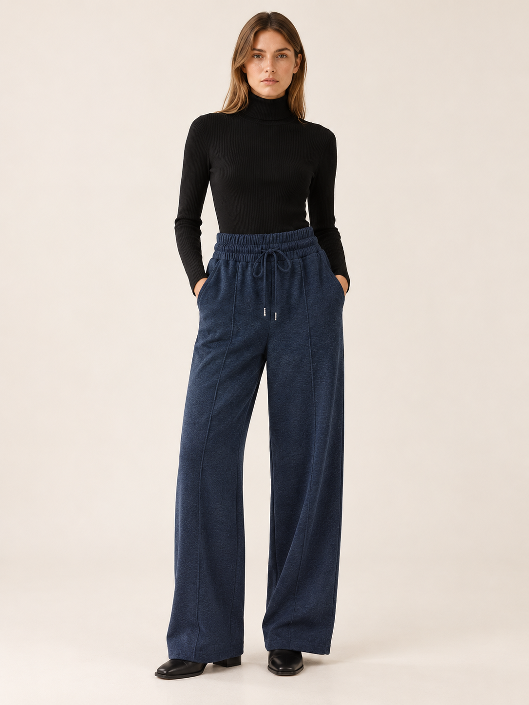 Elliana | Women's Pintuck Drawstring Wide Leg Pants Fall