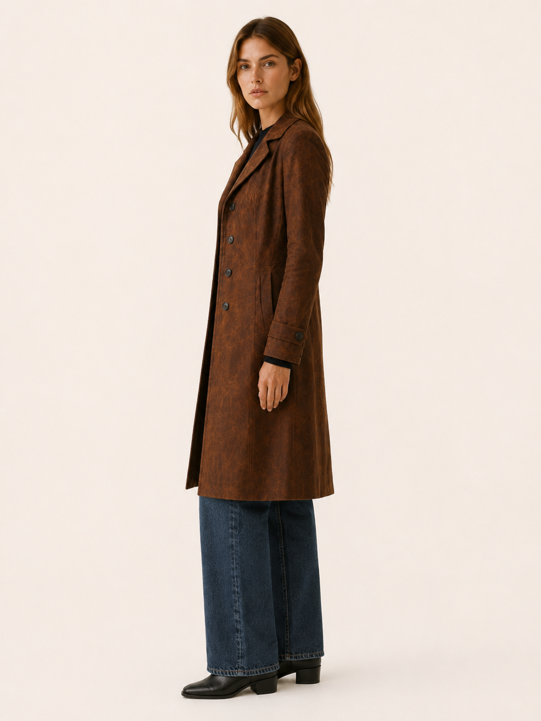 Elspeth | Long Trench Coat with Relaxed Longline Fit