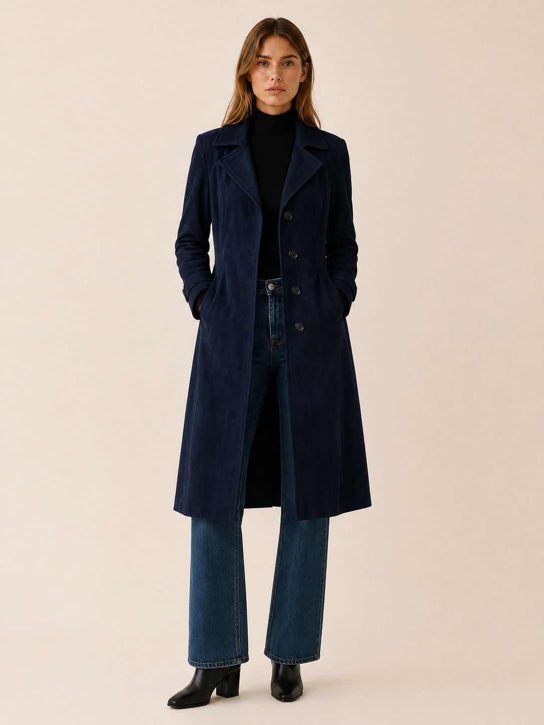 Elspeth | Long Trench Coat with Relaxed Longline Fit