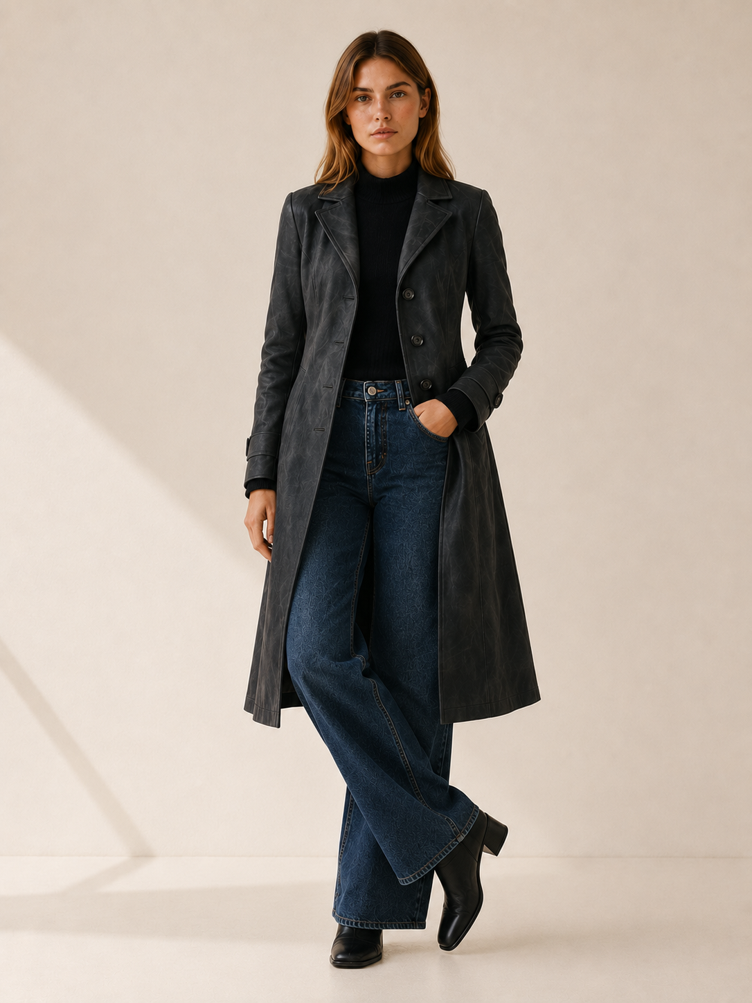 Elspeth | Long Trench Coat with Relaxed Longline Fit