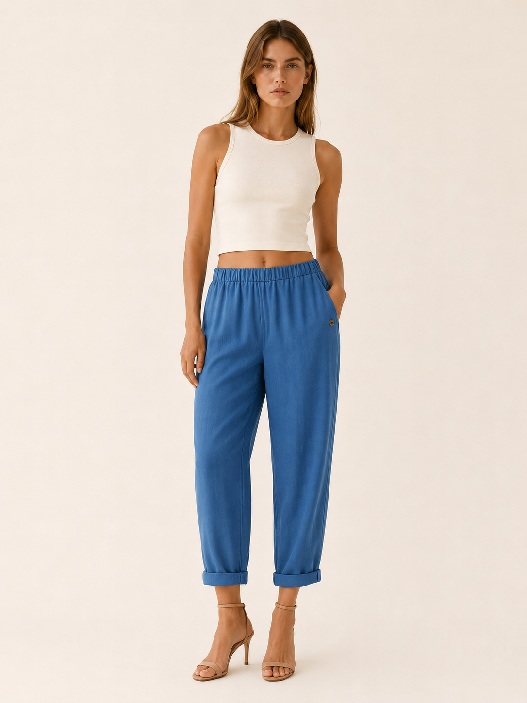 Elspeth | Linen Trousers with Side Pockets