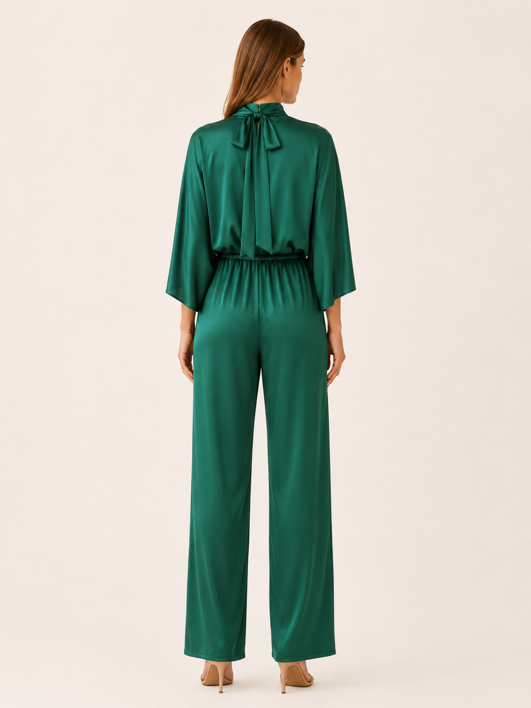 Elva | Cape Sleeve Jumpsuit with Wide-Leg Trousers