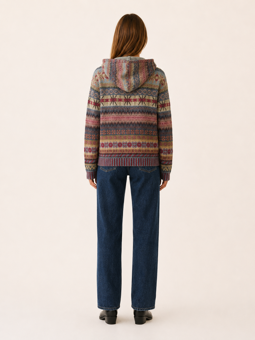 Elvarisse | Women's Patterned Fixed Hood Hoodie
