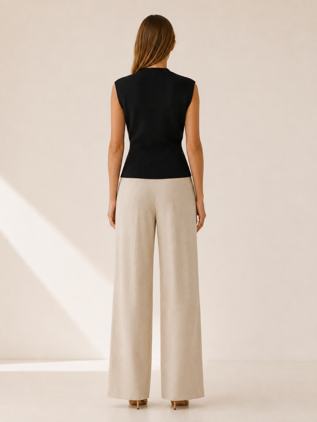 Elyssa | Knit Vest with Deep V Neck Statement Button