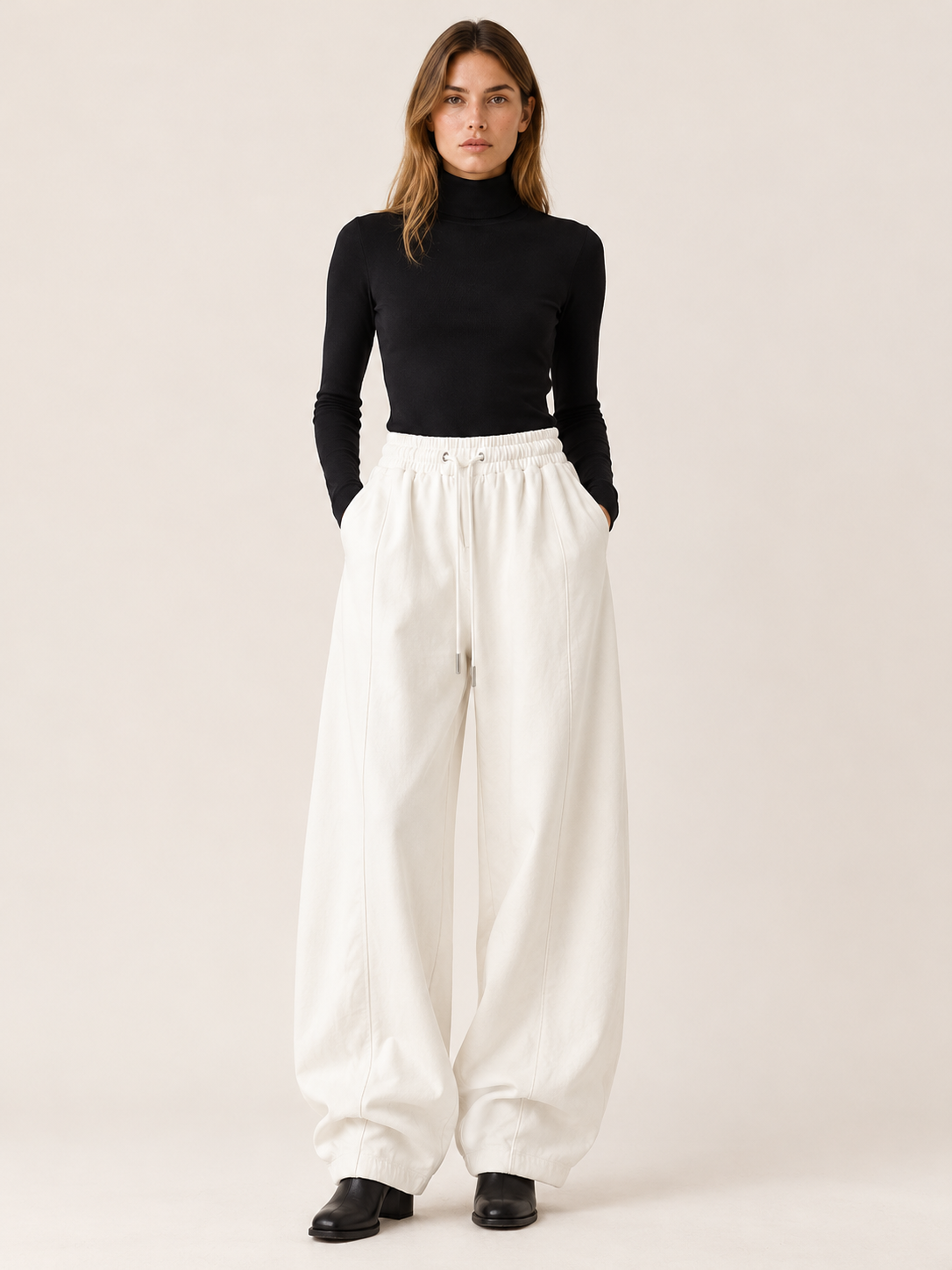 Emersyn | Women's High Waisted Drawstring Barrel Pants Fall