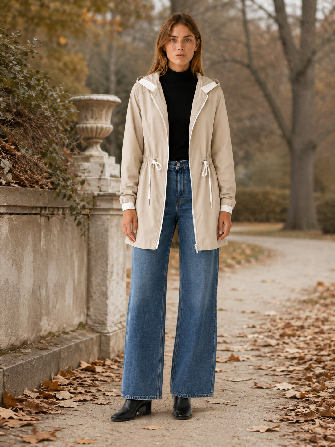 Estelle | Lightweight Jacket with Drawstring Waist and Hood