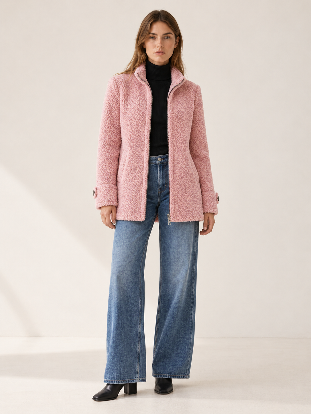 Eva | Women's Zip-Up Teddy Coat Winter