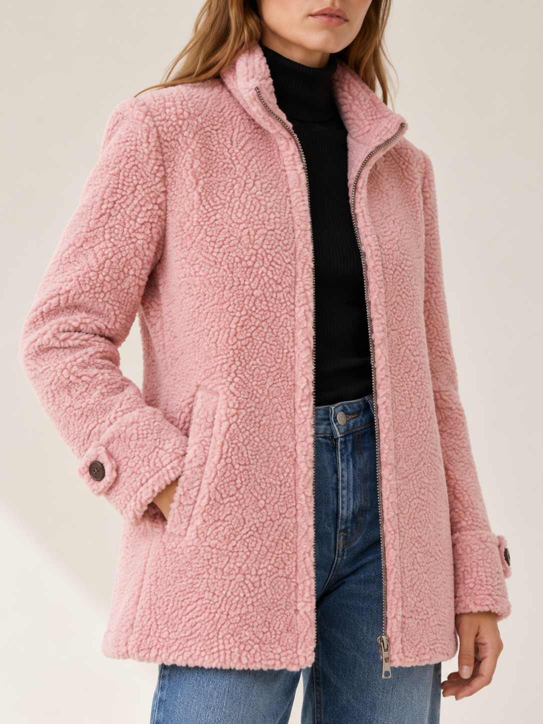 Eva | Women's Zip-Up Teddy Coat Winter