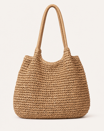 Evania | Woven Tote Bag with Oversized Shape