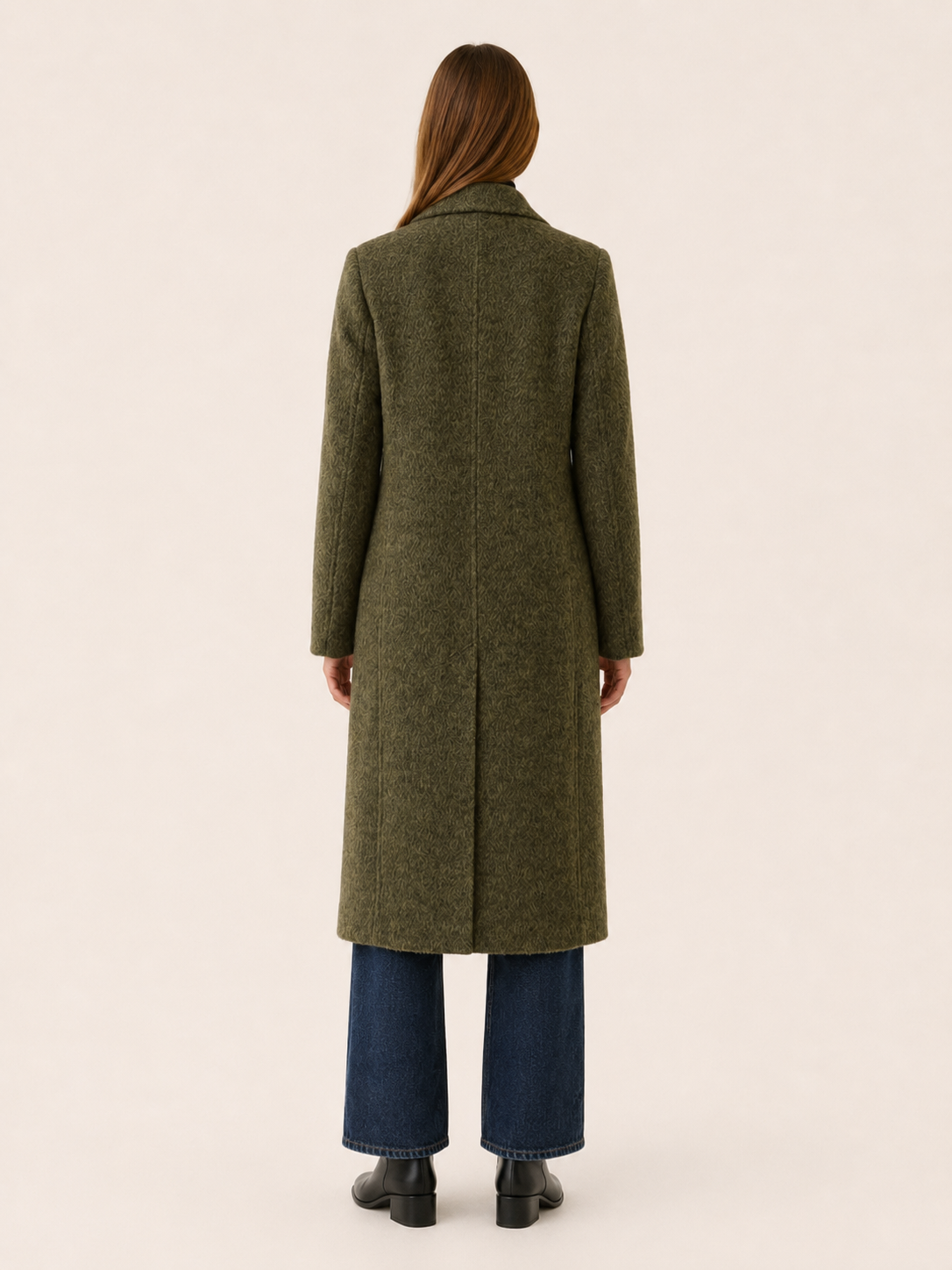 Evelyn | Long Coat with Double-Breasted Front and Tailored Fit