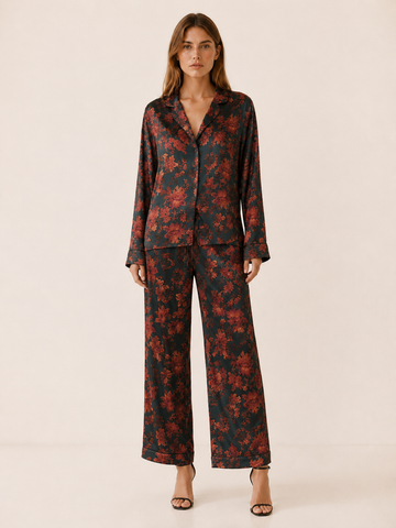 Faye | Printed Pyjama Set with Button Shirt