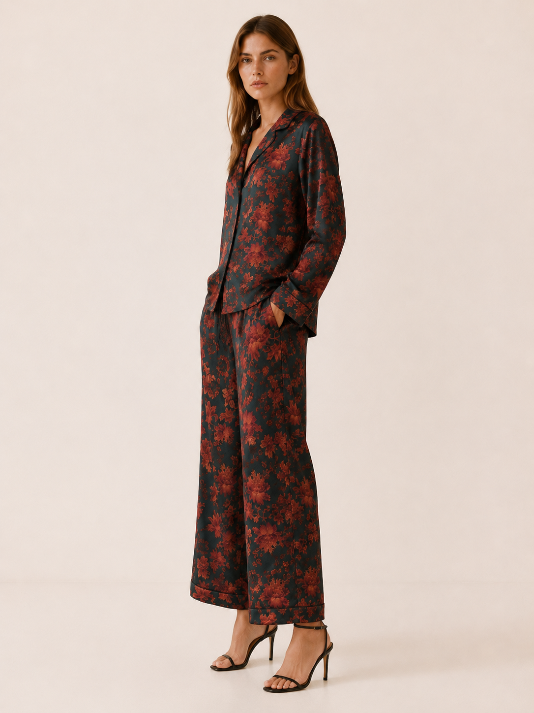 Faye | Printed Pyjama Set with Button Shirt