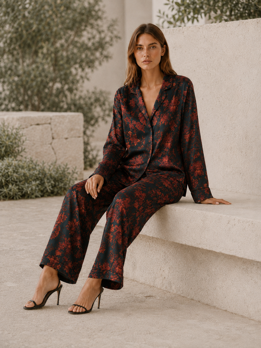 Faye | Printed Pyjama Set with Button Shirt