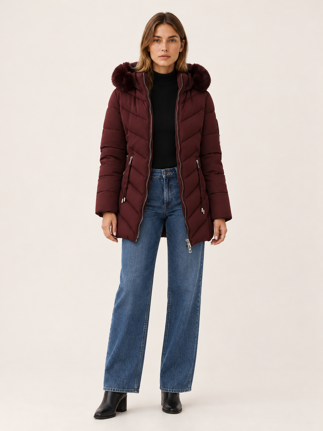 Fenella | Women's Hooded Quilted Puffer Coat Winter