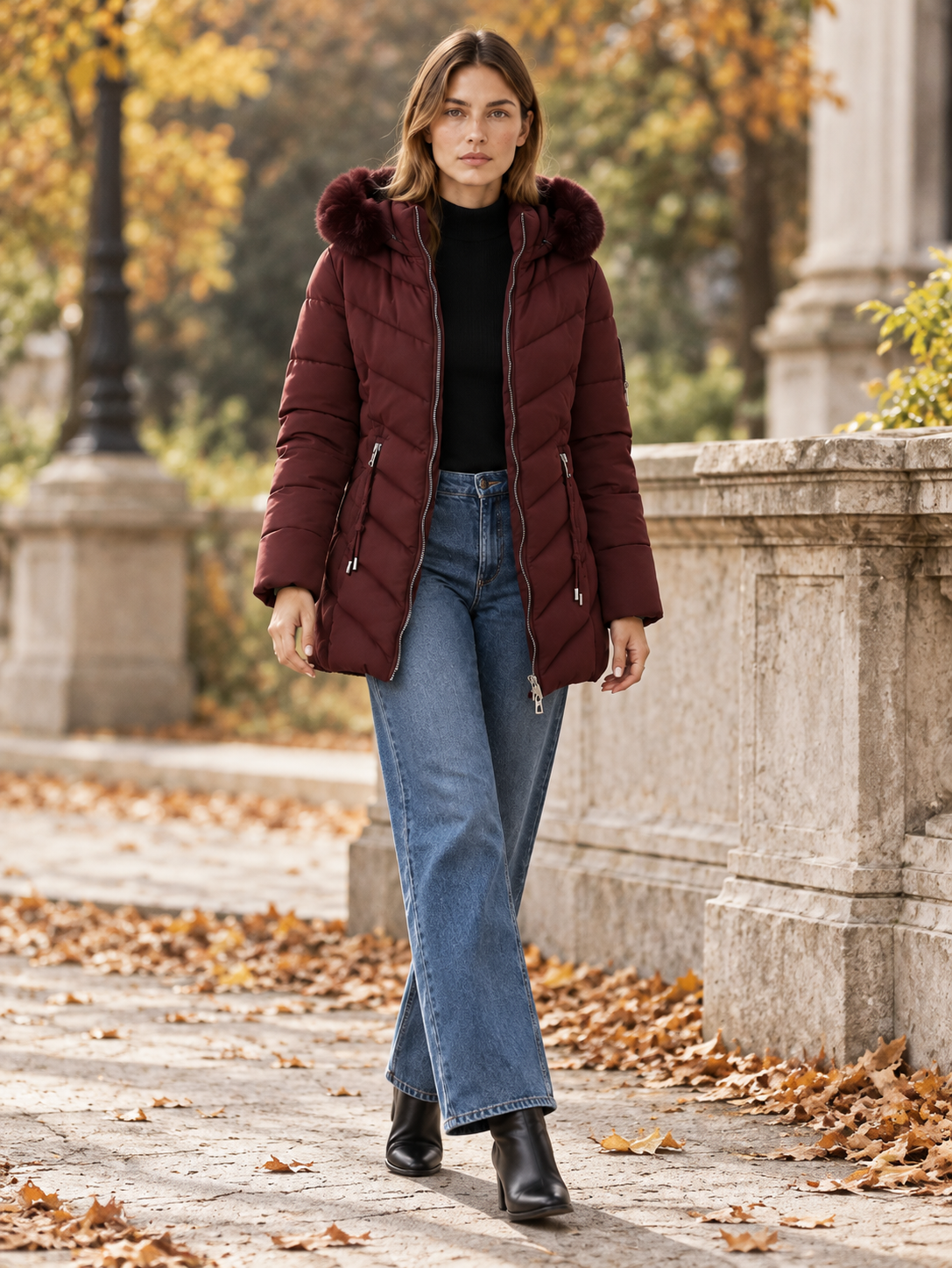 Fenella | Women's Hooded Quilted Puffer Coat Winter