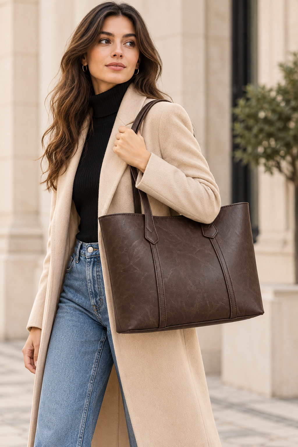 Fiorella | Women's Large Faux Leather Tote Bag