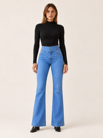 Flarelyn | Women's High Waisted Stretch Flare Jeans