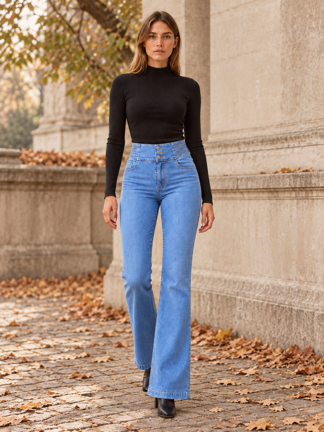 Flarelyn | Women's High Waisted Stretch Flare Jeans