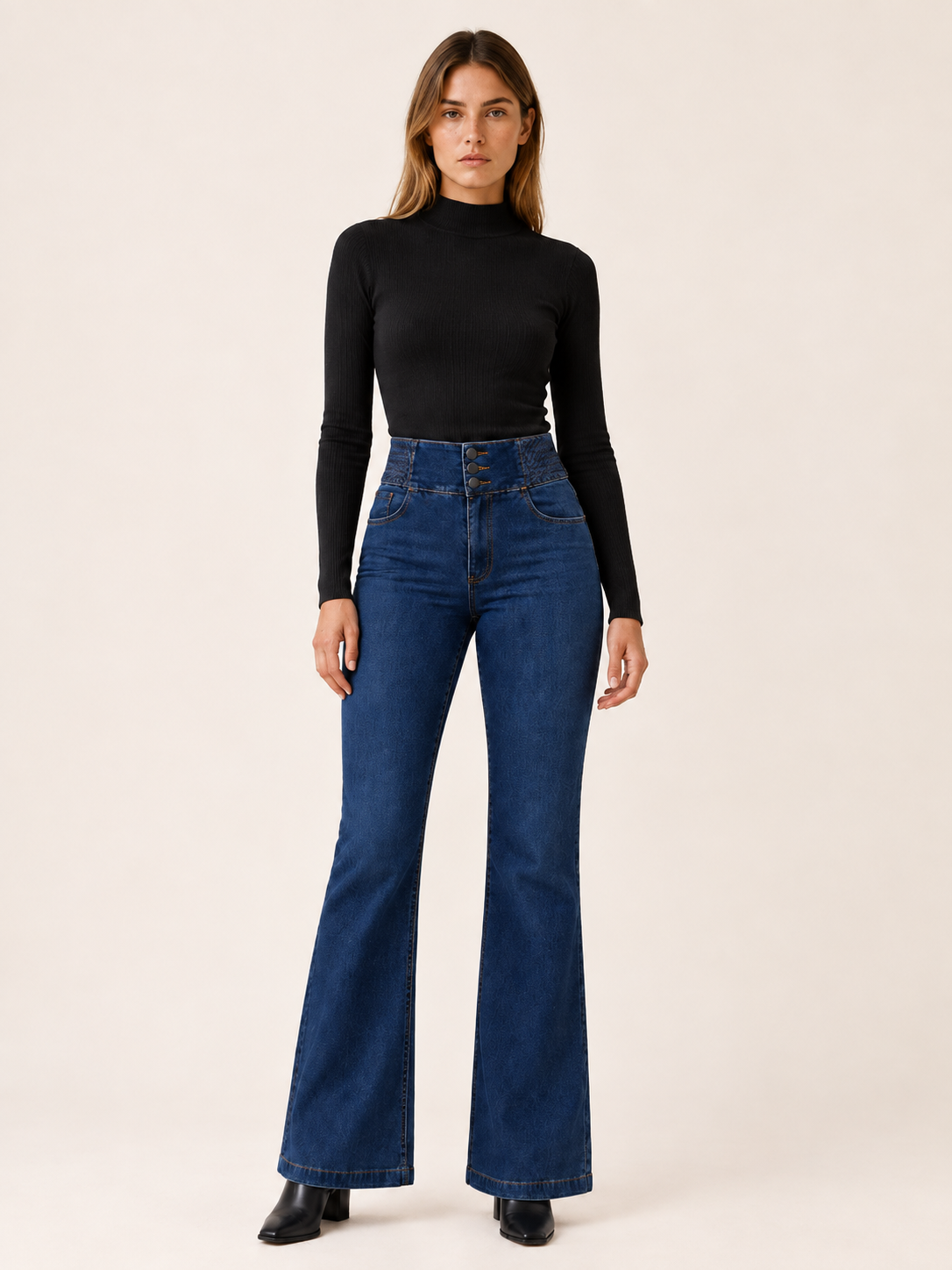 Flarelyn | Women's High Waisted Stretch Flare Jeans