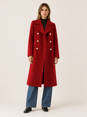 Fleur | Women's Double-Breasted Long Coat Winter