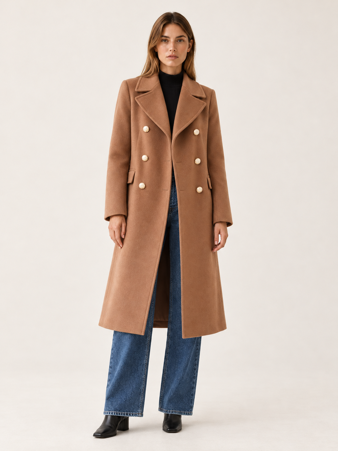 Fleur | Women's Double-Breasted Long Coat Winter