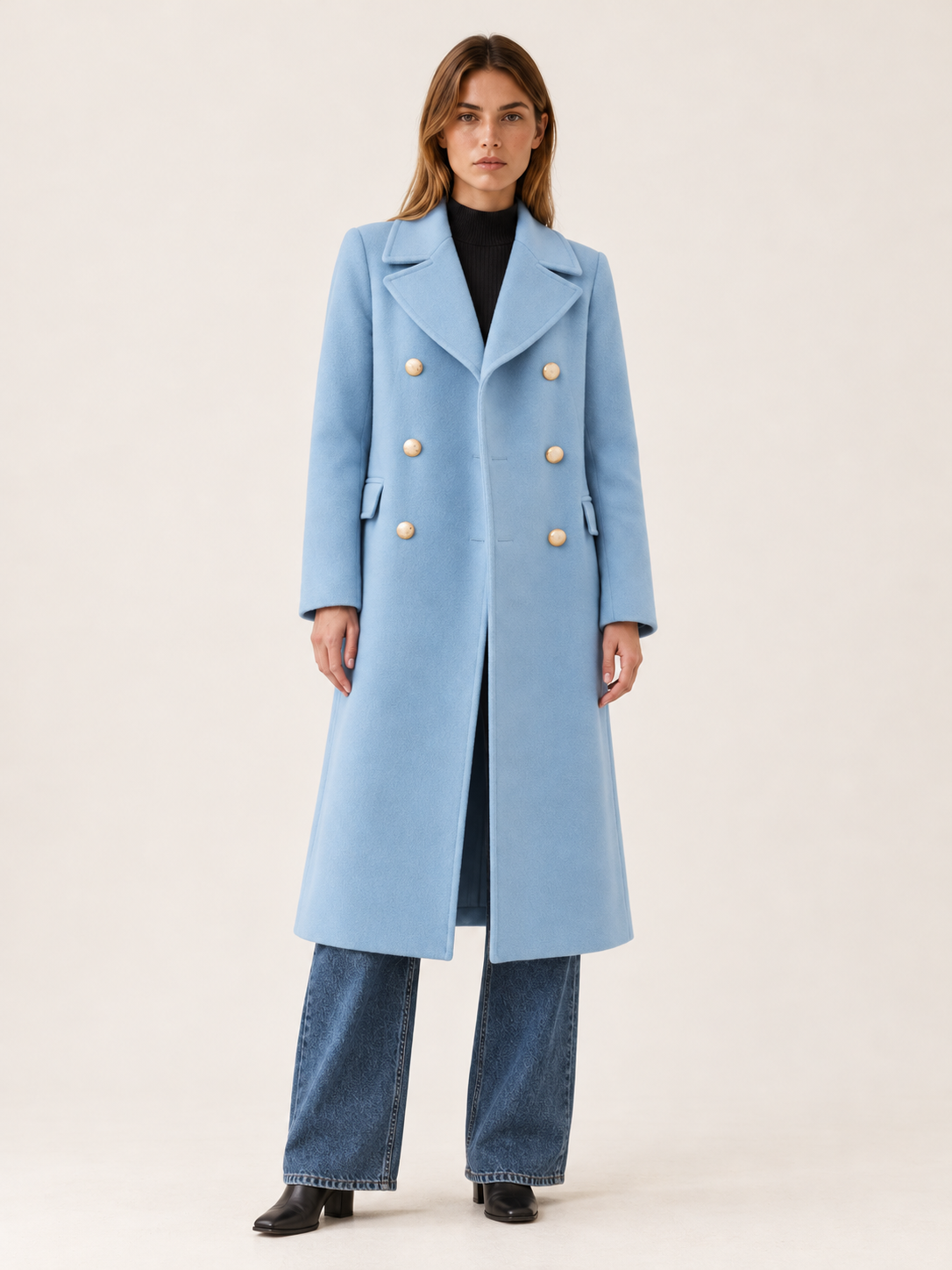 Fleur | Women's Double-Breasted Long Coat Winter