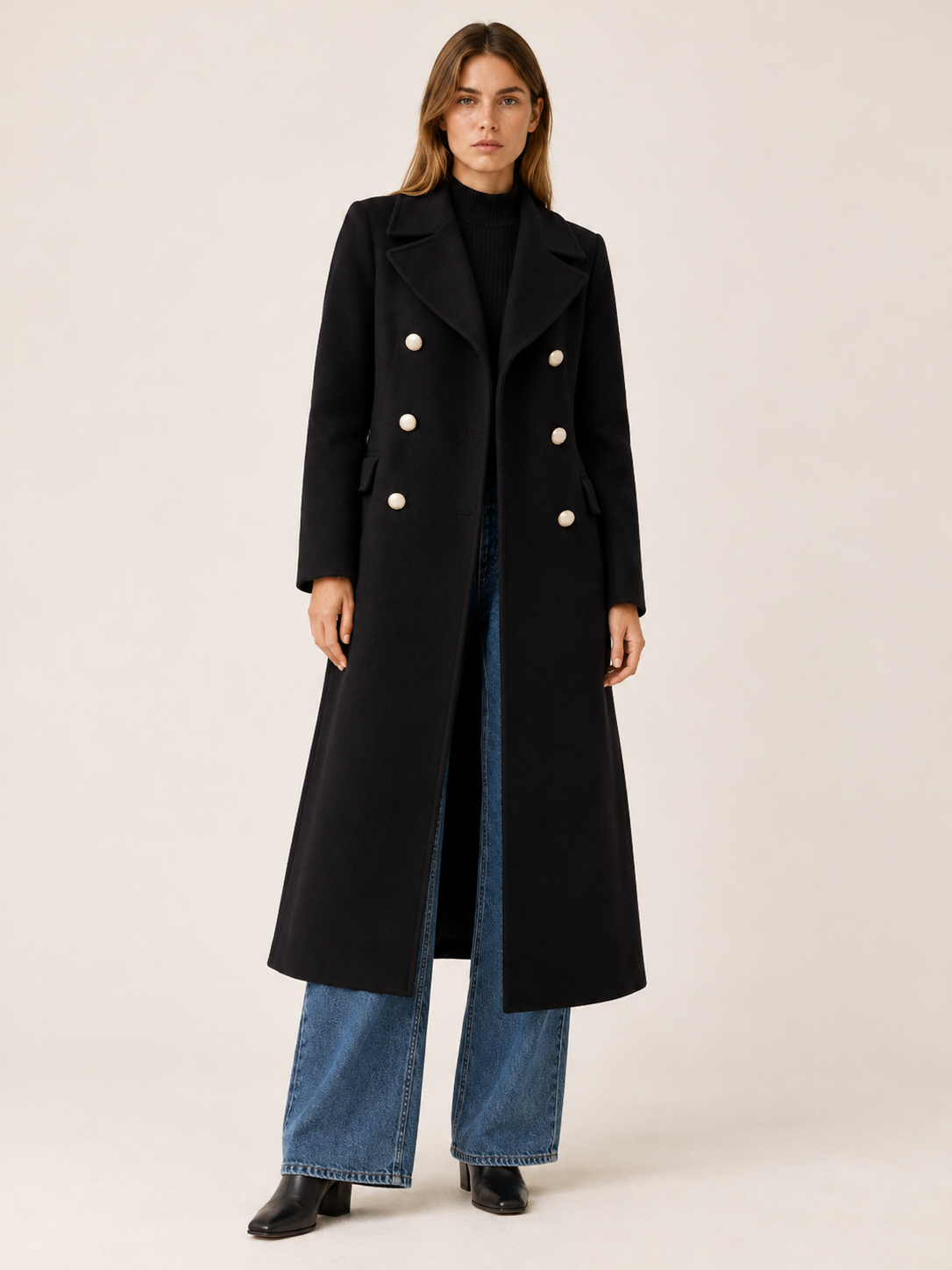 Fleur | Women's Double-Breasted Long Coat Winter
