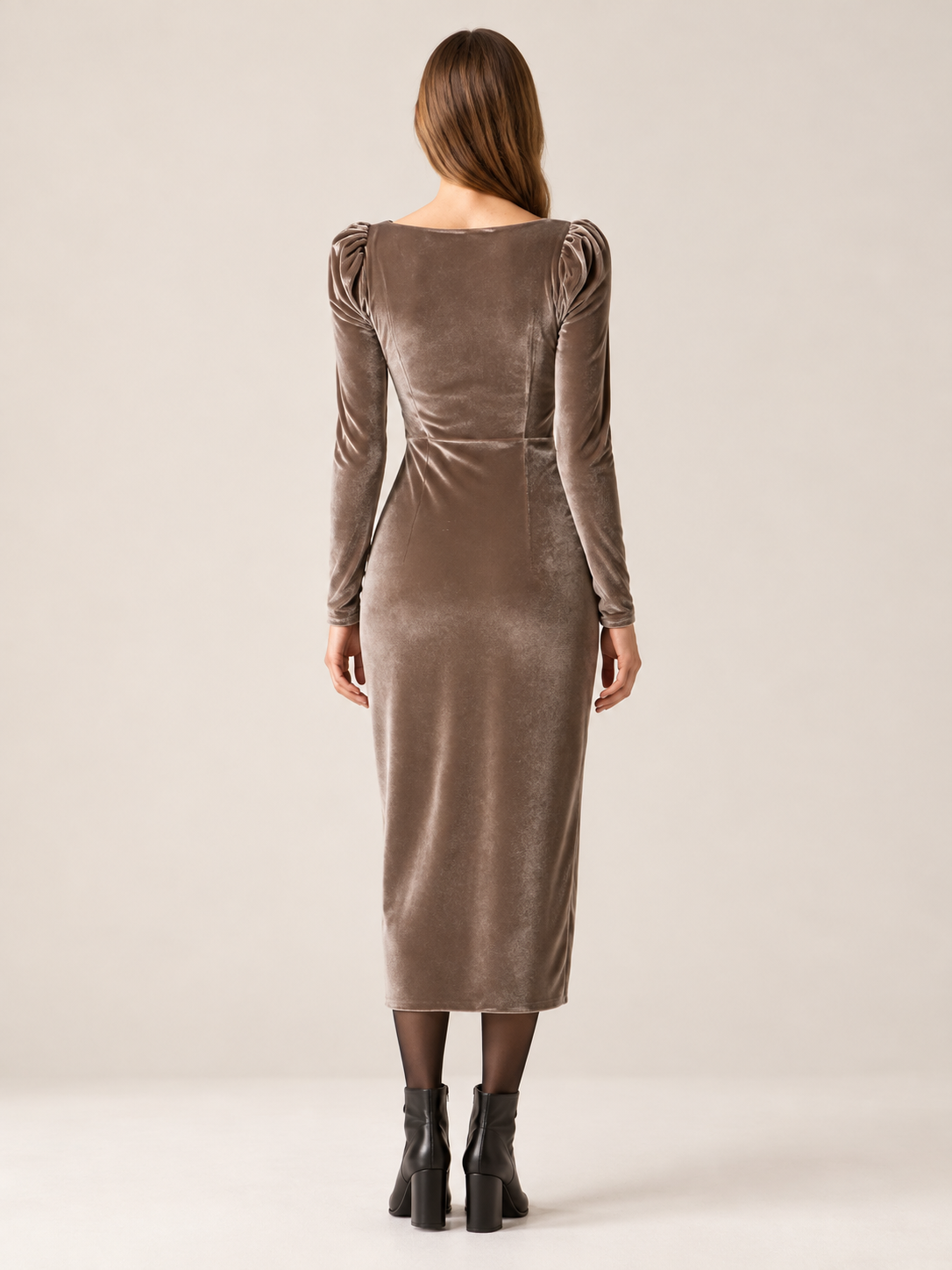 Francina | Women's Cowl Neck Velvet Midi Dress Fall Holiday Party