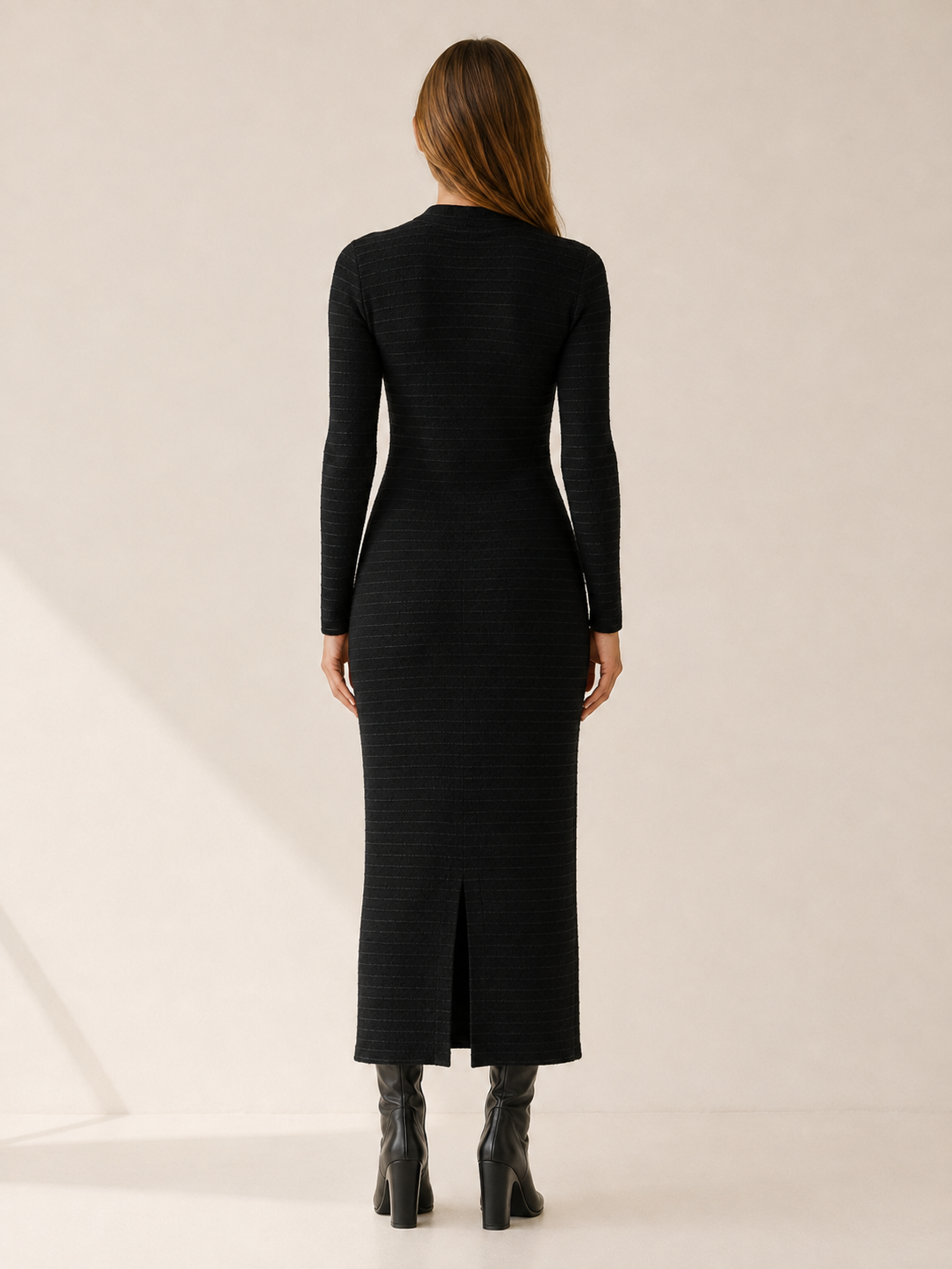 Georgina | Women's Textured Button Front Midi Dress