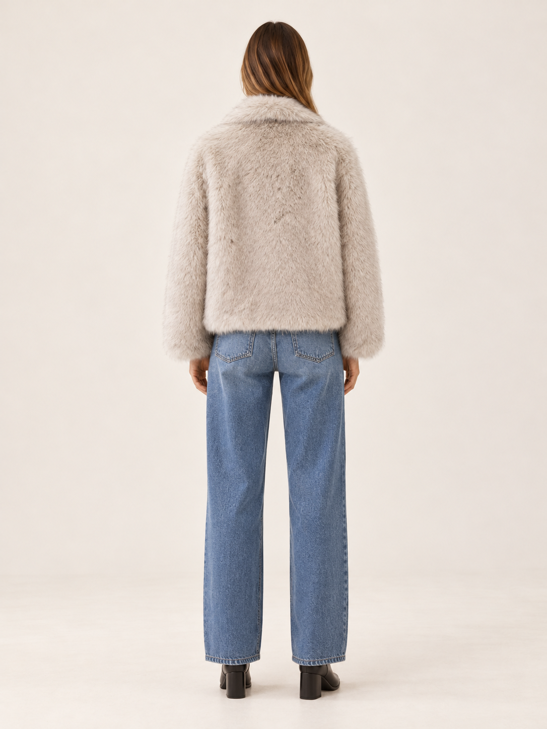 Gia | Women's Cropped Faux Fur Jacket Winter
